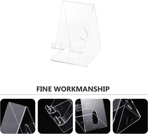 SKISUNO 2-Pack 3.74X3.14X2.32In Acrylic Mobile Phone Stand Transparent Cellphone Display Holder Desktop Phone Stand