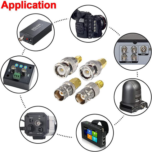 onelinkmore SMA to BNC Adapter Kits, 4 Pieces, for SDR, Handheld Radios, Scanner