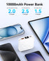 10000mAh Mini Power Bank, Portable Charger with USB C Input/Output, 30W Fast Charging