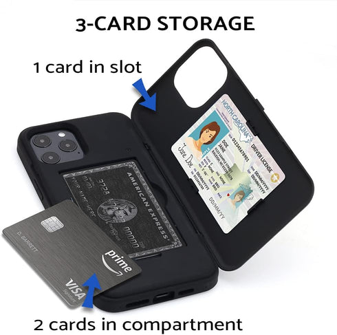 TORU CX PRO Wallet Case for iPhone 12 Pro Max | Shockproof Heavy Duty Cover with Hidden Card Holder & Wrist Strap
