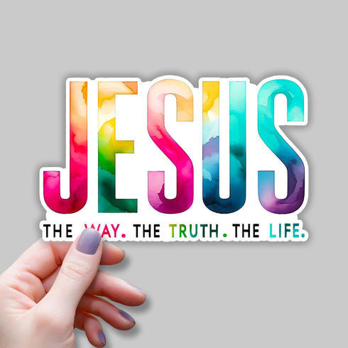 (3pcs) Jesus The Way The Truth The Life Sticker Christian Vinyl Decal Stickers for Water Bottle Laptops Phone Case Car Kindles Hard Hat - 3 x 2" by STRADIOS