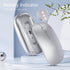 Uiosmuph G11 Wireless Mouse, USB C Rechargeable Computer Mouse, Slim Silent Mice 2.4GHz Optical with USB Nano Receiver and Type C Receiver for Laptop/Mac/PC - Silver