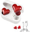 Dpofirs Wireless Earbuds, Heart Shaped Noise Canceling Stereo Bluetooth Earphones, Includes Charging Case