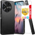 TJS TCL 50 XL 5G Case, with Tempered Glass Screen Protector, Dual Layer Hybrid Shockproof - Black