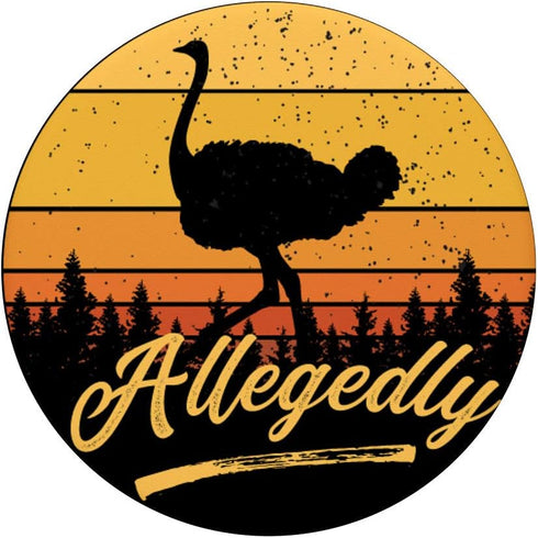 Allegedly Ostrich Flightless Bird Retro Sunset PopSockets PopGrip: Swappable Grip for Phones & Tablets