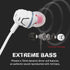 Phiaton C450S Wired Earbuds Headphones with Microphone and Controller, Extreme Bass, In Ear, White