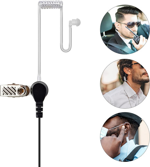 UAYESOK Acoustic Tube Walkie Talkie Earpiece with Mic PTT - Compatible with YAESU Vertex FT-60 FT-70 FT-1DR VX-10 VX-150