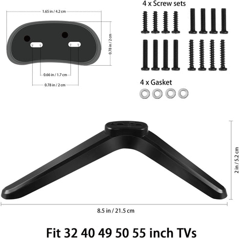 iplusmile 2Pcs 32-55 Inch Universal TV Stand - Tabletop TV Mounting Bracket Legs with Screws Compatible with Roku