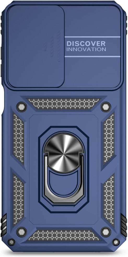 SunStory Samsung Galaxy A15 5G Case with HD Screen Protector, Kickstand & Slide Camera Cover (New Blue)