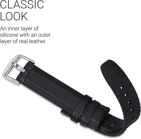 Ticwatch Pro 5 Smartwatch Bands Compatible, 24mm Leather Silicone Breathable Replacement Strap for Android Smartwatch