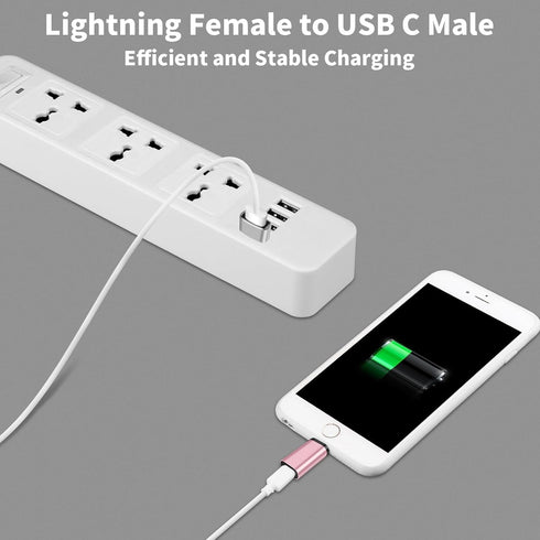 Lightning Female to USB C Male Adapter - 3 Pack 3.0 USB Type C Charger Connector for iPhone 15/15 Pro/15 Pro Max