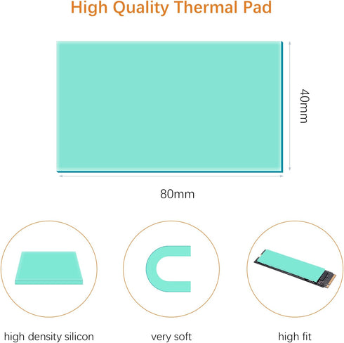 SYY Thermal Pad, Silicone Thermal Pads 80x40x1mm, High Temperature Resistance and Non Conductive for Laptop Heatsink/GPU/CPU/LED Cooler (1mm)