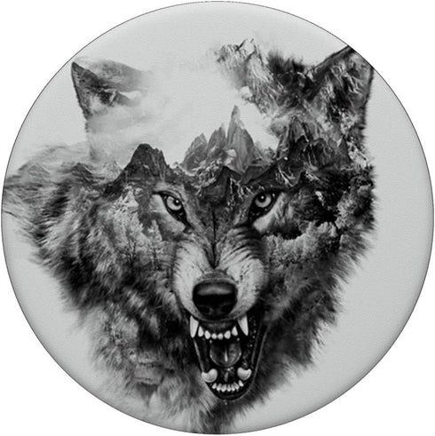 Scary Wolf Wild Animal Design Gift - PopSockets PopGrip: Swappable Grip for Phones & Tablets