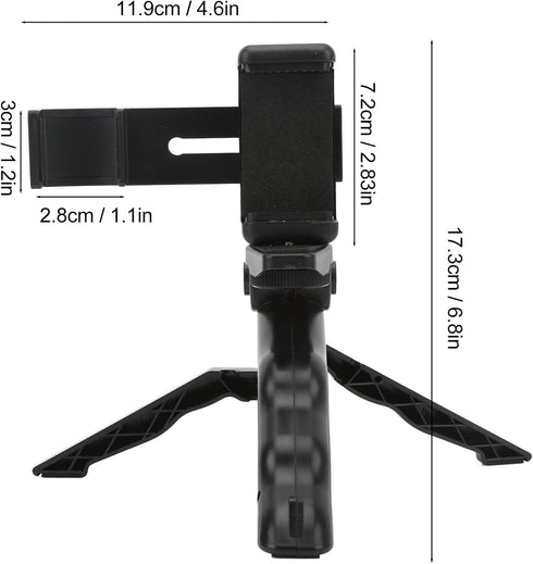 FOSA Tripod Phone Mount Holder, Portable Aluminum Alloy Selfie Stick Phone Tripod Compatible with Camcorder, Folding