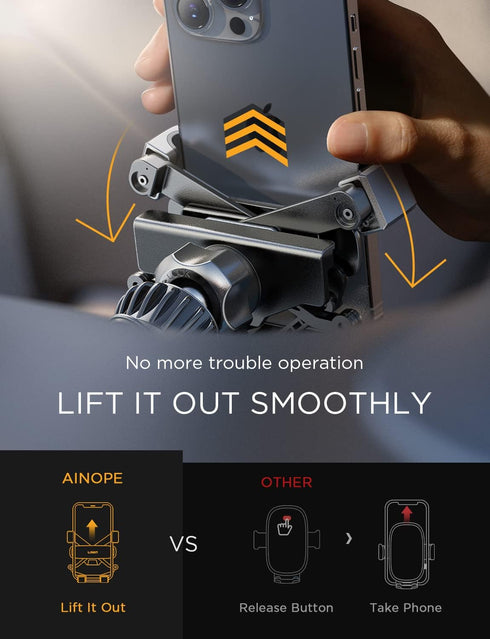 AINOPE 2024 Upgrade Car Phone Holder Mount, Gravity Car Phone Mount with Newest Air Vent Clip for iPhone 15 14 Pro Max