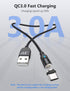 A.S Magnetic Charging Cable, Magnetic Type C Fast Charging Data Sync Cable for Micro USB, USB C, i-Product Smartphones