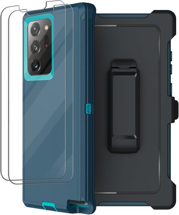 Galaxy Note 20 Ultra Case with Belt Clip Holster, Military Grade Heavy Duty Shockproof Cover, 2 Screen Protectors,