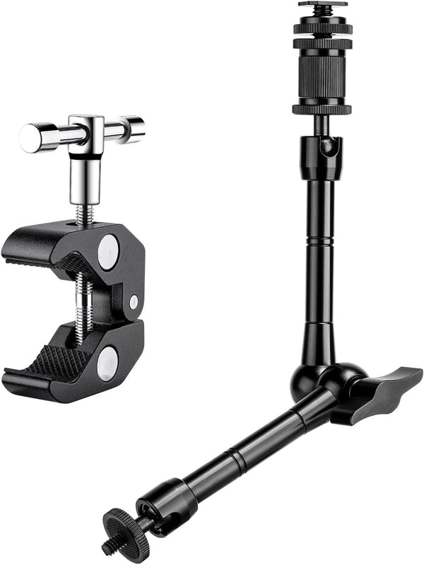 FOMITO 11 inch Articulating Magic Arm + Super Clamp for DSLR Rig Camera, LCD Monitor, LED Video Light