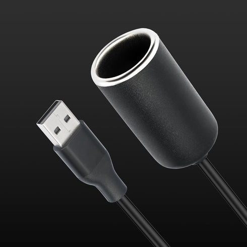 SiYear 12V 18W (0.3m/1FT) USB A Male to Cigarette Lighter Socket Adapter Power Cable for Driving Recorder, Radar