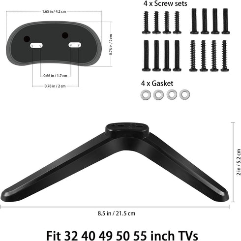 Toyvian 32-55 Inch Set Universal Tv Mount Stand with Brackets for Tvs Tabletop Holder with Non-Slip Base Easy