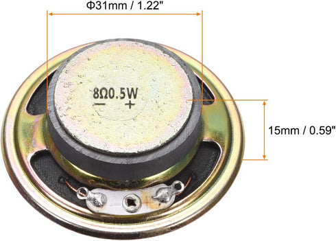uxcell 0.5W 8 Ohm 50mm Dia Round Shape Magnetic Speaker Replacement Loudspeaker 4pcs
