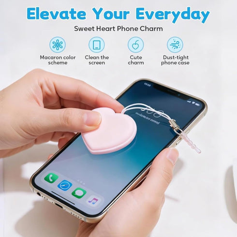 GHSGHS 1.57 1.57 Inch (2,Blue) Portable Phone Screen Cleaner Kit - Heart Shaped Cleaning Wipes with Dust Plug