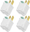 2 Prong to 3 Prong Outlet Adapter, Polarized Grounded Converter, Wall Plug for Household, 4-PACK, White
