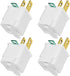 2 Prong to 3 Prong Outlet Adapter, Polarized Grounded Converter, Wall Plug for Household, 4-PACK, White