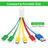 Multi USB Cable Charging Cable for Multiple Devices, USB to Multiple Connectors 6 in 1 Universal Charger Cord with