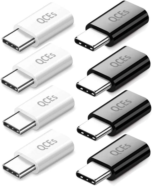 QCEs Micro USB to USB C Adapter, 8 Pack, Fast Charging Compatible with iPhone 16/15 Pro Plus, Samsung Galaxy