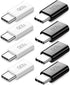 QCEs Micro USB to USB C Adapter, 8 Pack, Fast Charging Compatible with iPhone 16/15 Pro Plus, Samsung Galaxy