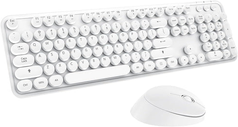 Wireless Keyboard Mouse Combo - 104 Keys Colorful Keyboard with Number Pad & Mouse for Windows