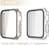 Misxi 2 Pack Hard PC Case with Tempered Glass Protector for Apple Watch 41mm, Lightweight Anti-Drop Cover