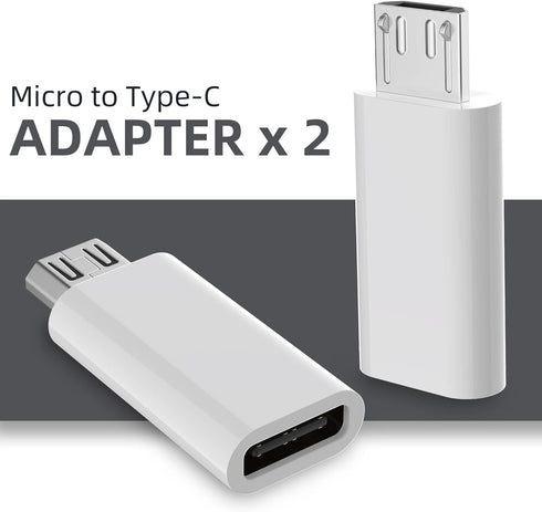 USB C to Micro USB Adapter, 2-Pack Type C Female to Micro USB Male Connector for Samsung Galaxy S7 Edge S6