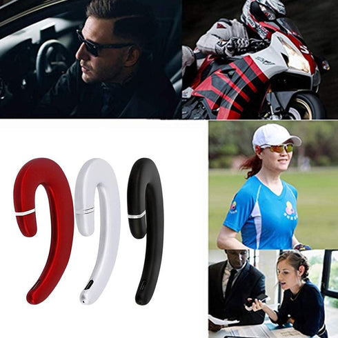 Ear Hook BT Wireless Headphone, Non Ear Plug Headset with Microphone, Single Ear Noise Cancelling Earphones for Android