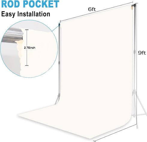 LYLYCTY 6X9 Ivory Backdrop for Photoshoot Professional Photo Backdrop Background Curtain for Product Photography