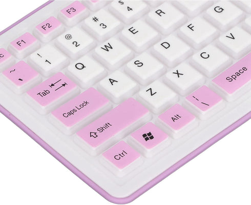 Foldable Silicone Keyboard, 103 Keys Wired Bluetooth Waterproof Rollup Keyboard for PC Notebook Laptop