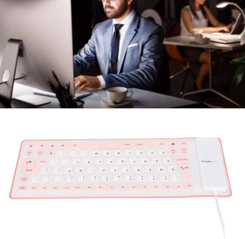 Silicone Keyboard, Foldable Flexible USB Wired Gaming Keyboard, 85 Keys, Fully Sealed Design, Waterproof, Dustproof
