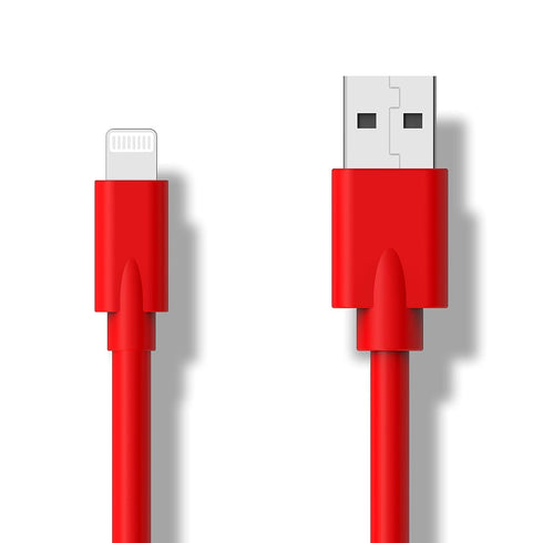 USB 2.0 to Lightning Cable Charger Cord - MFi Certified for iPhone 12 11 Pro Max X XR XS 8 (Red)