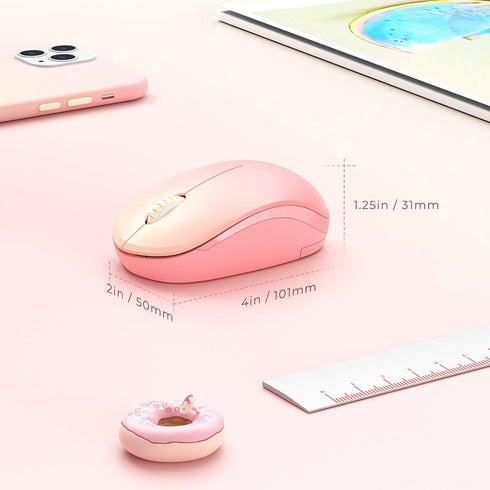 seenda Wireless Mouse - 2.4G Noiseless Mouse with USB Receiver for PC, Tablet, Laptop, Gradient Pink