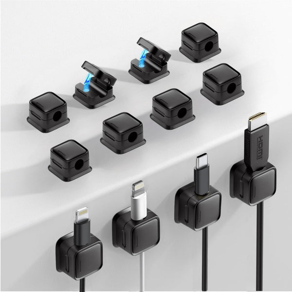 M-Xeotei 12 Pack Cable Management Clips, 2-in-1, Magnetic and Adhesive,Cable Holder, Multi-Surface Cord