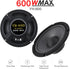 Car Audio Loudspeaker, 6.5 Inch 600W 2-Way HiFi Coaxial Speaker for Vehicle Door Auto Audio
