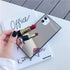 LUVI iPhone 13 Mirror Case for Women, Cute Luxury Glossy Glass Design with Silicone Bumper, Silver