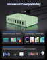 200W USB C Charger, GaN III 8-Ports Charging Station Hub, PD 65W Laptop Charger Compatible with MacBook Pro/Air, Green