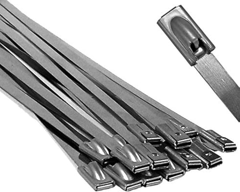 Electriduct 304 Stainless Steel Cable Ties, 20 Inch, 200 Lbs Heavy Duty, 25 Pack