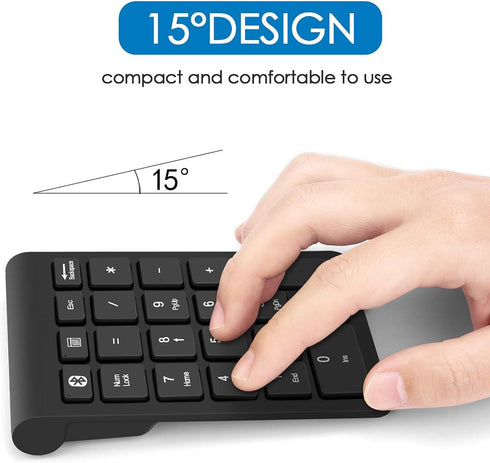 Foloda Bluetooth Wireless Number Pads, Portable 22 Keys Numeric Keypad for Laptop, PC