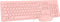 Rii Wireless Keyboard and Mouse Combo, Standard Office PC Keyboard with Optical Wireless Mice in Pink