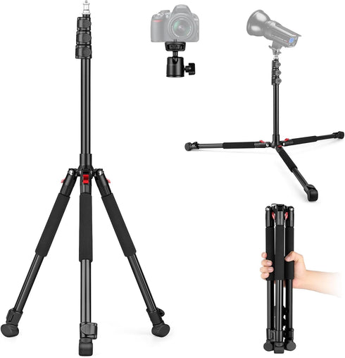 Victiv Light Stand for Photography, Adjustable 6.56ft/200cm Aluminum Tripod with 360 Ball Head,