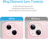 Xfilm Bling Diamond Camera Lens Protector for iPhone 13 / Mini, HD Clear Tempered Glass Screen Protection Cover