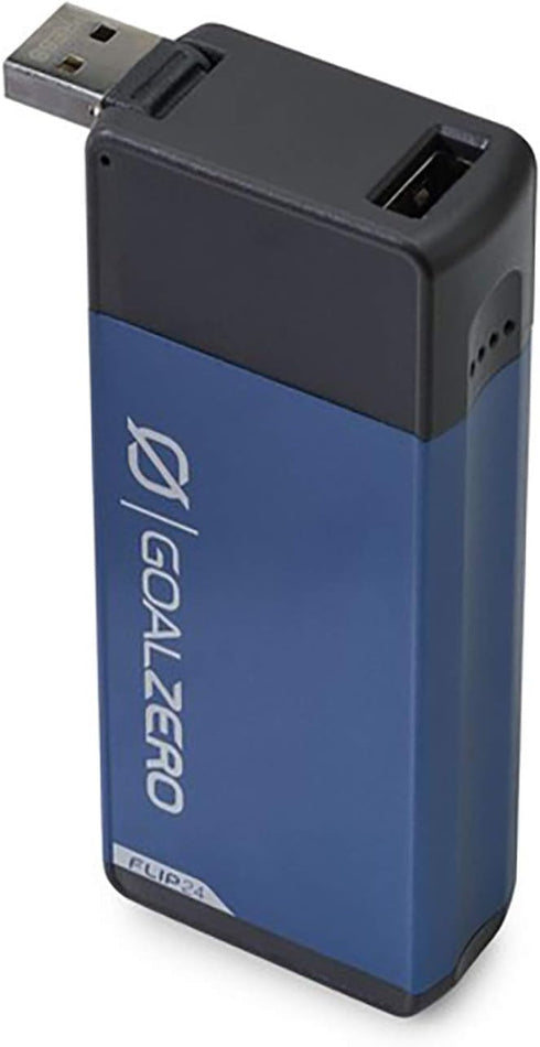 Goal Zero 24 Flip Portable Phone Charger, USB Battery Bank for Travel and Emergency Use - Blue